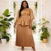 Miyaki Elegant Plus Size Embroidered Lace Two-Piece Set - Pleated Casual Women's Clothing
