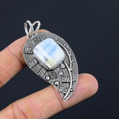 Wedding Gift For Her 925 Silver Natural Owyhee Blue Opal Gemstone Pendant