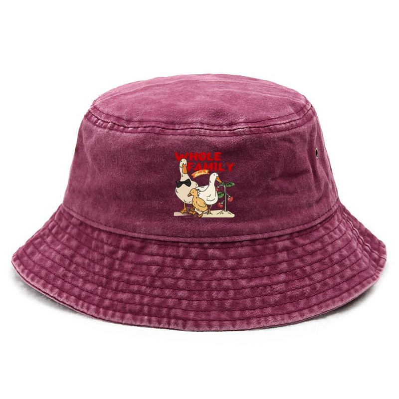 Customize Cotton Washed Bucket Hat Vintage Fishing Hat for Parents Kids Sun Protection Outdoor Duck Family Cap Sun Hat Casual