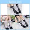 Lolita Butterfly Knot Lace Ankle Socks With Mesh Overlay For Teen Girls Summer Fashion