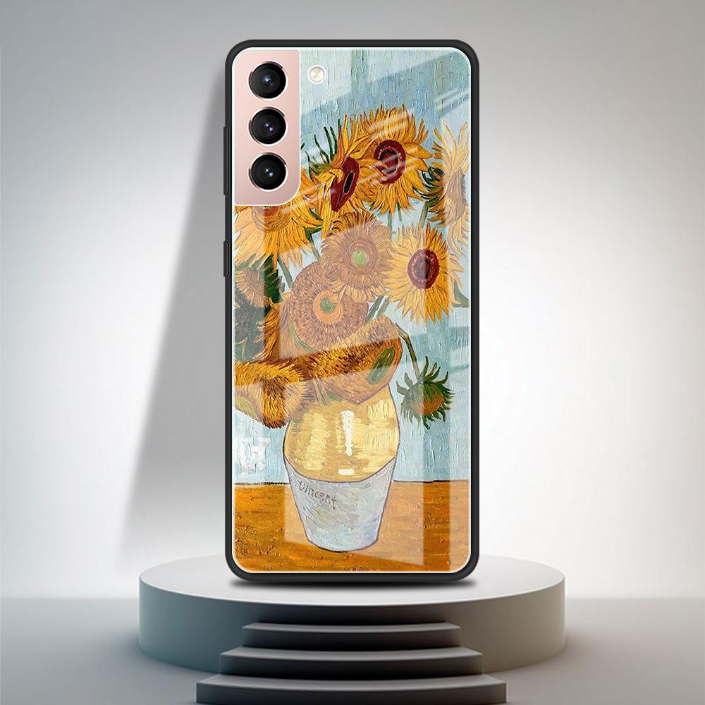 

Стеклянный чехол для Samsung Galaxy S20 FE S21 Plus S10 Note 20 Ultra 10 Lite S9 S8 S10e 9 Роскошный чехол для телефона Картины Ван Гога Funda Samsung Note 9