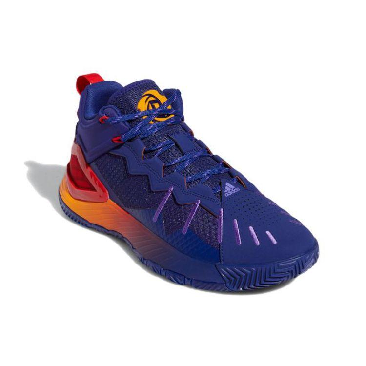 Adidas D Rose Son Of Chi Round Toe Comfortable Fabric Shock Absorbing Non-Slip Wear-Resistant Low-Top Basketball Shoes Men Sneakers Blue Red GY3265