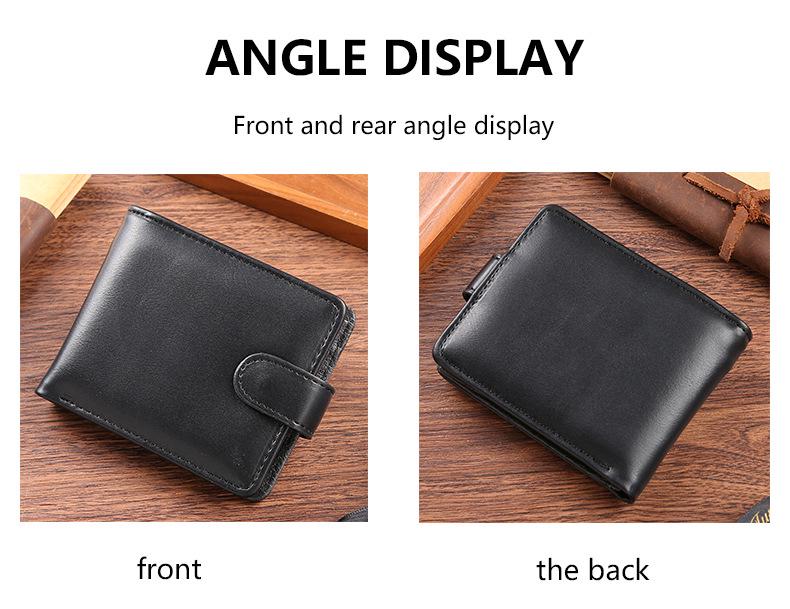 Men's Vintage PU Leather Wallet with Multi-Card Slots and Zipper Coin Pocket