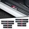 4Pcs Car Door Sill Protective Stickers Carbon Leather Fiber Bumper Plate for Rmvl7 A1 A3 A4 A5 A6 A7 A8 Q3 Q5 Q7 Q8 Accessories