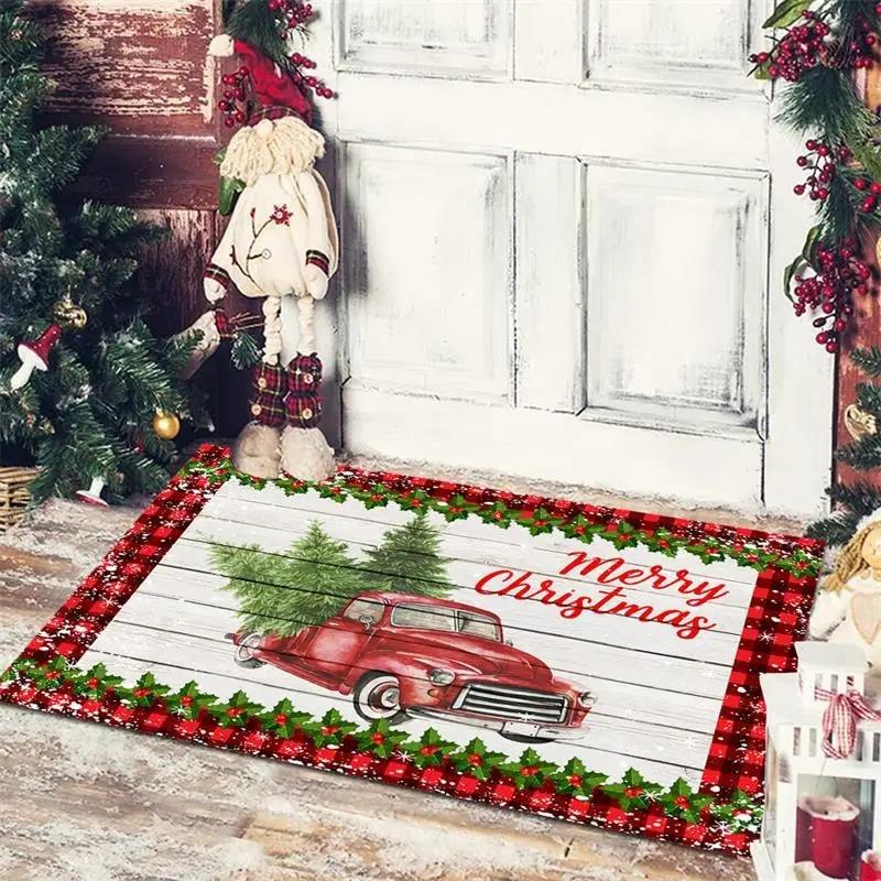 Weihnachten Fußmatte Eingang Fußabtreter Schlafzimmer Bad Toilette Anti-Rutsch Teppich 2025 Frohe Weihnachten Dekoration für Zuhause Neujahrsgeschenk