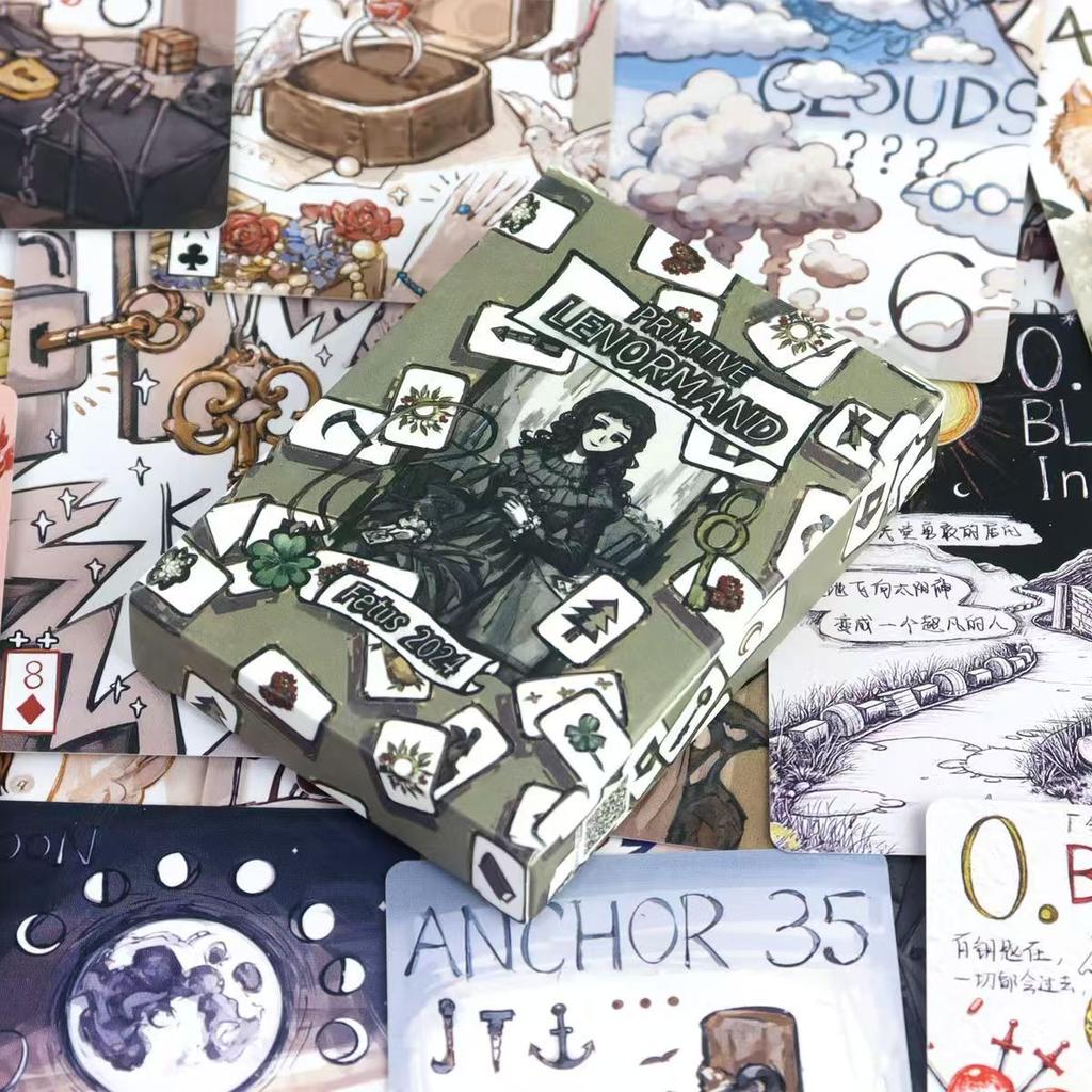 Primitive Lenormand Deck Rana System 9*6cm 42 Pcs Beginner-Friendly Lenormand Cards