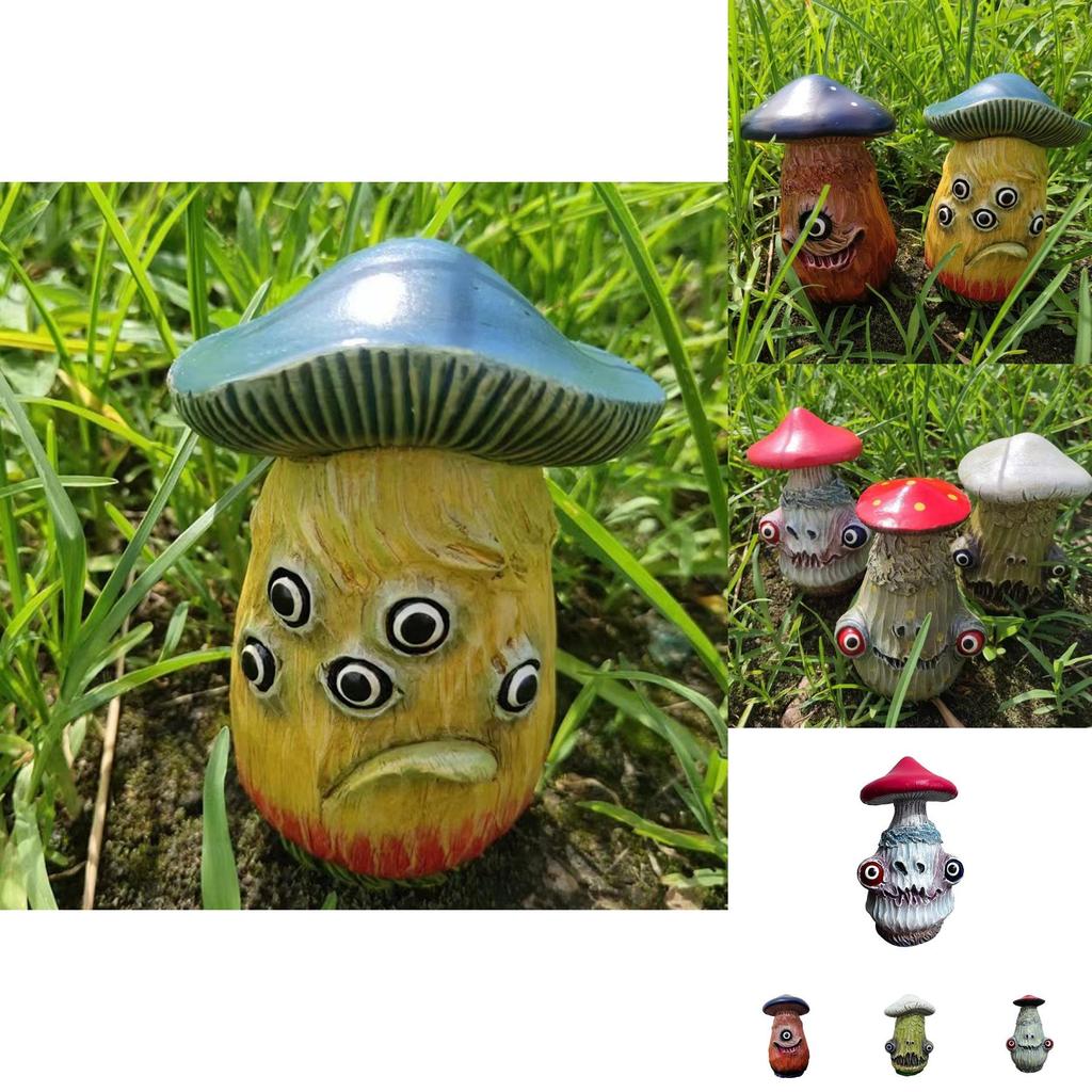 Unik Halloween-tema harts svamp dekorativ figurin för spöklik heminredning