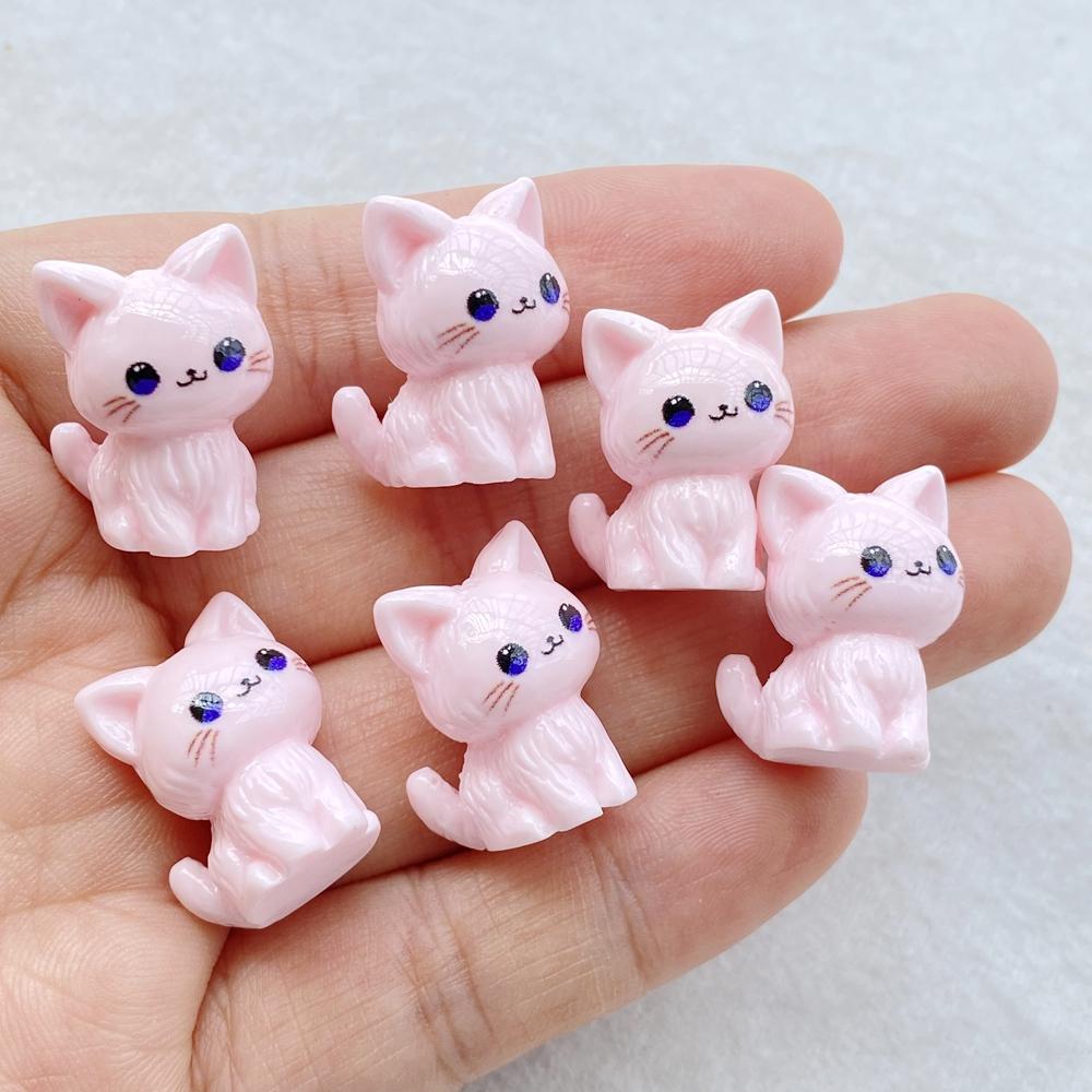10Pcs Resin Cartoon 3D Cute Cat Series Flat Back Scrapbooking DIY Jewelry Craft Decoration Accessories