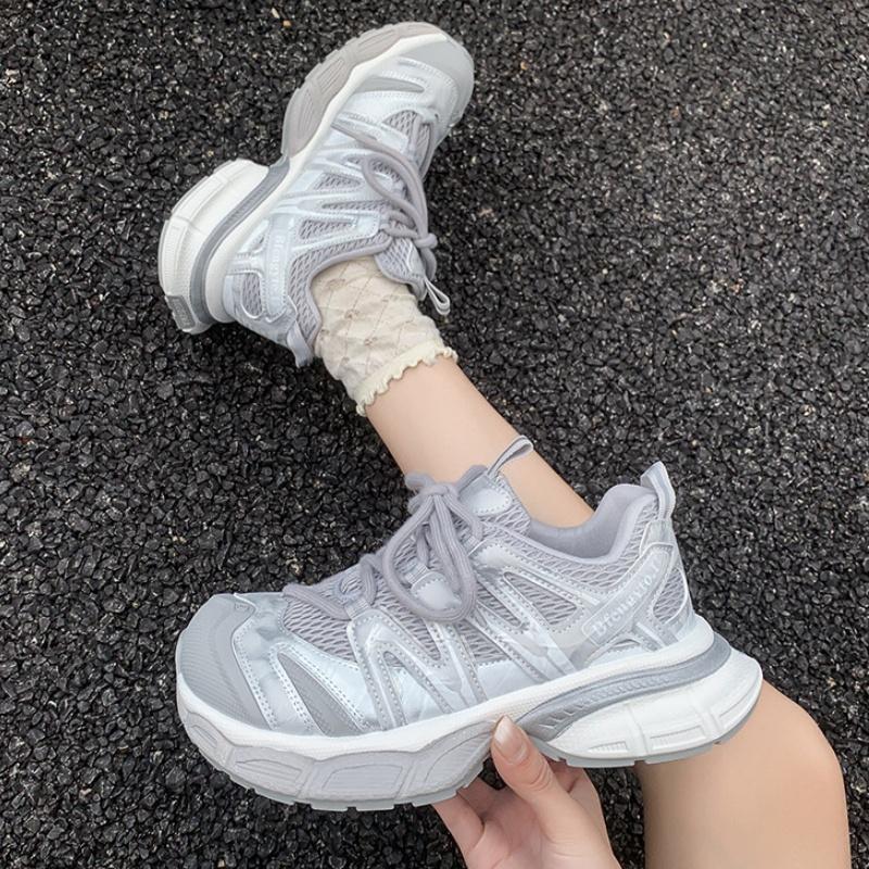 Fashion High Quality Mesh Breathable Women Sneakers NEW 2025 Spring Autumn New Fashion Vulcanized Shoes Comfortable Lace Up Sneakers