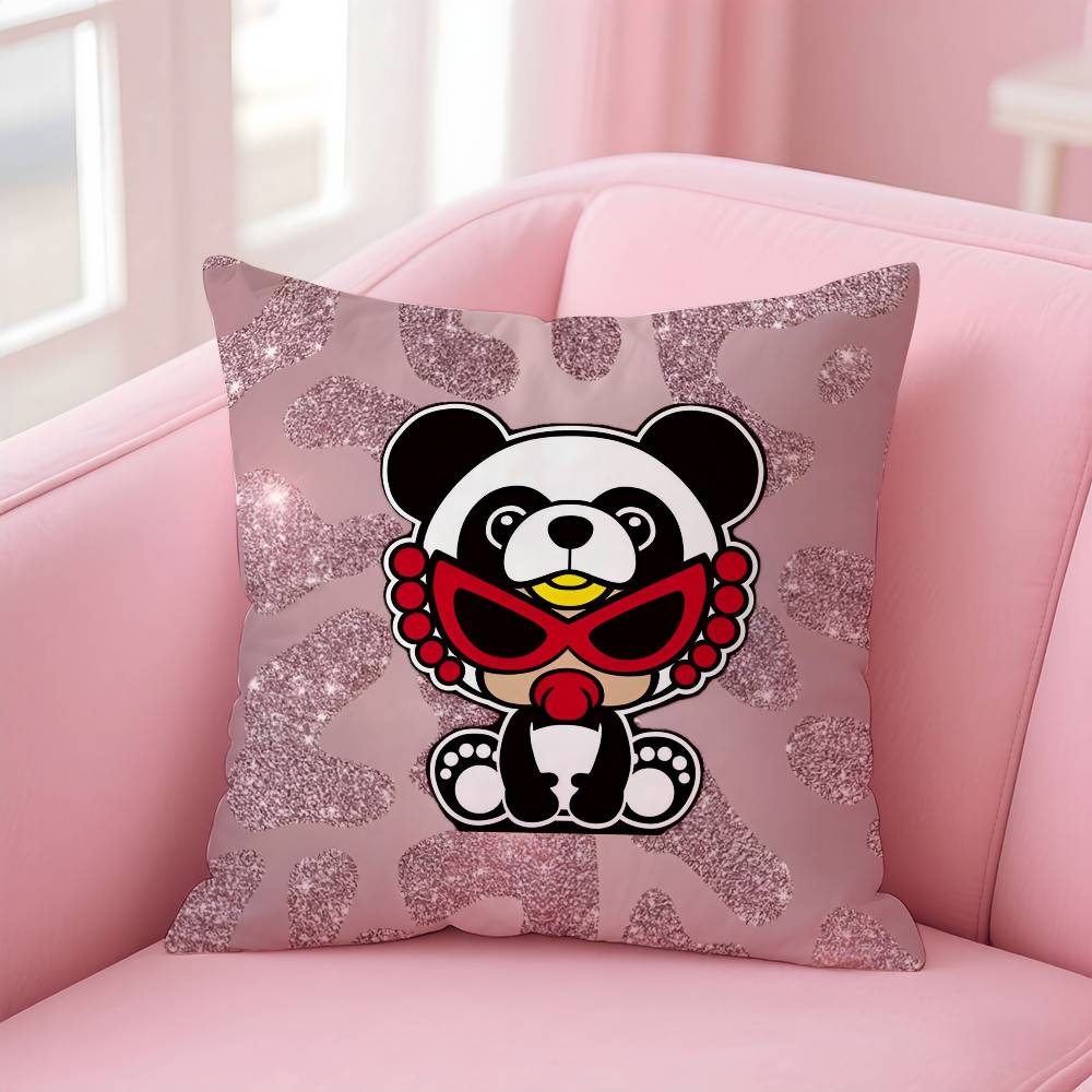 Luxury Japan Fashion H-Hysteric M-Mini Pillow Case Anti-Dustmite Pillowcase Invisible Zipper Silky Short Plush Sofa Cushion Cove