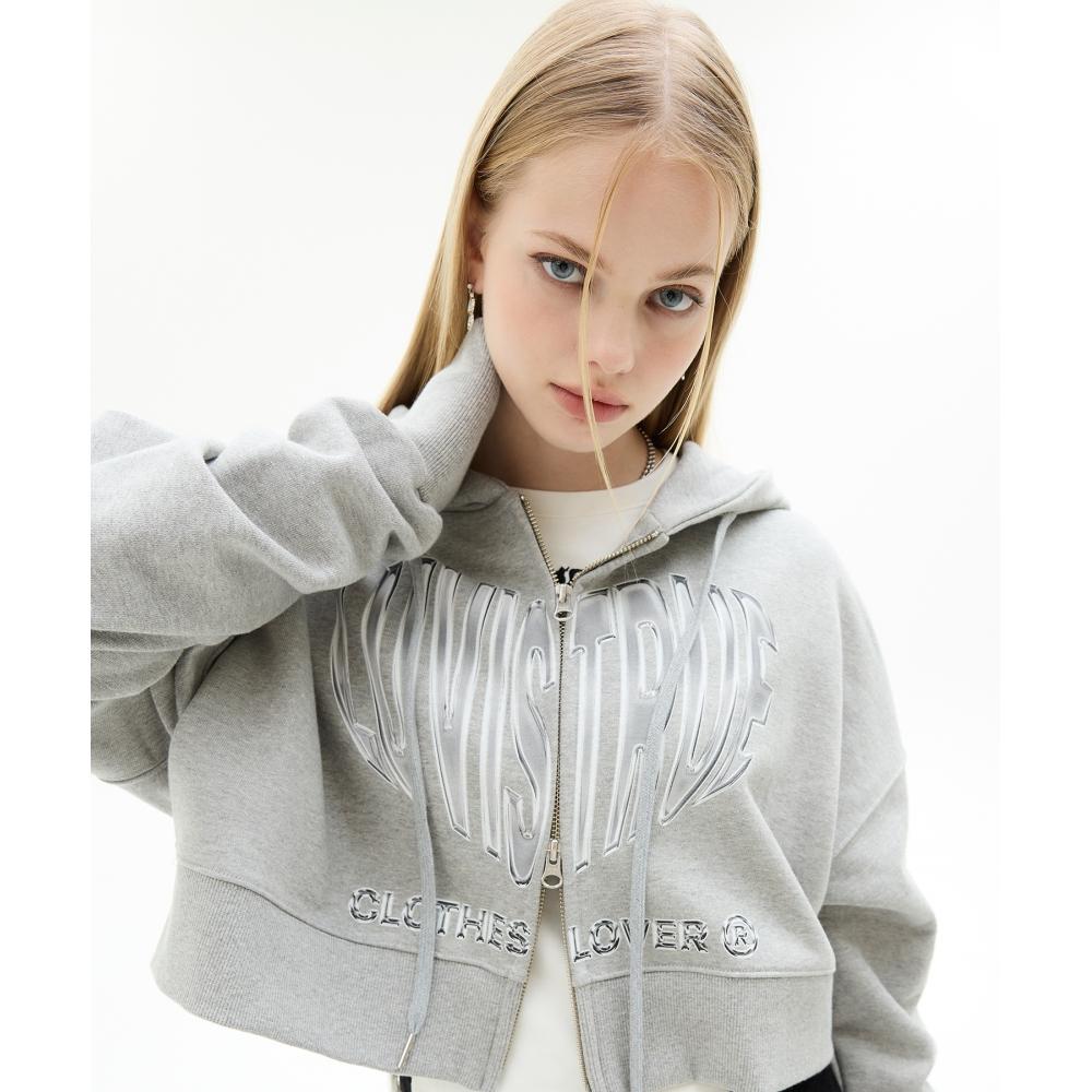

LUV IS TRUE 428 Shipping VL 2WAY CROP HOOD ZIP UPGRAY