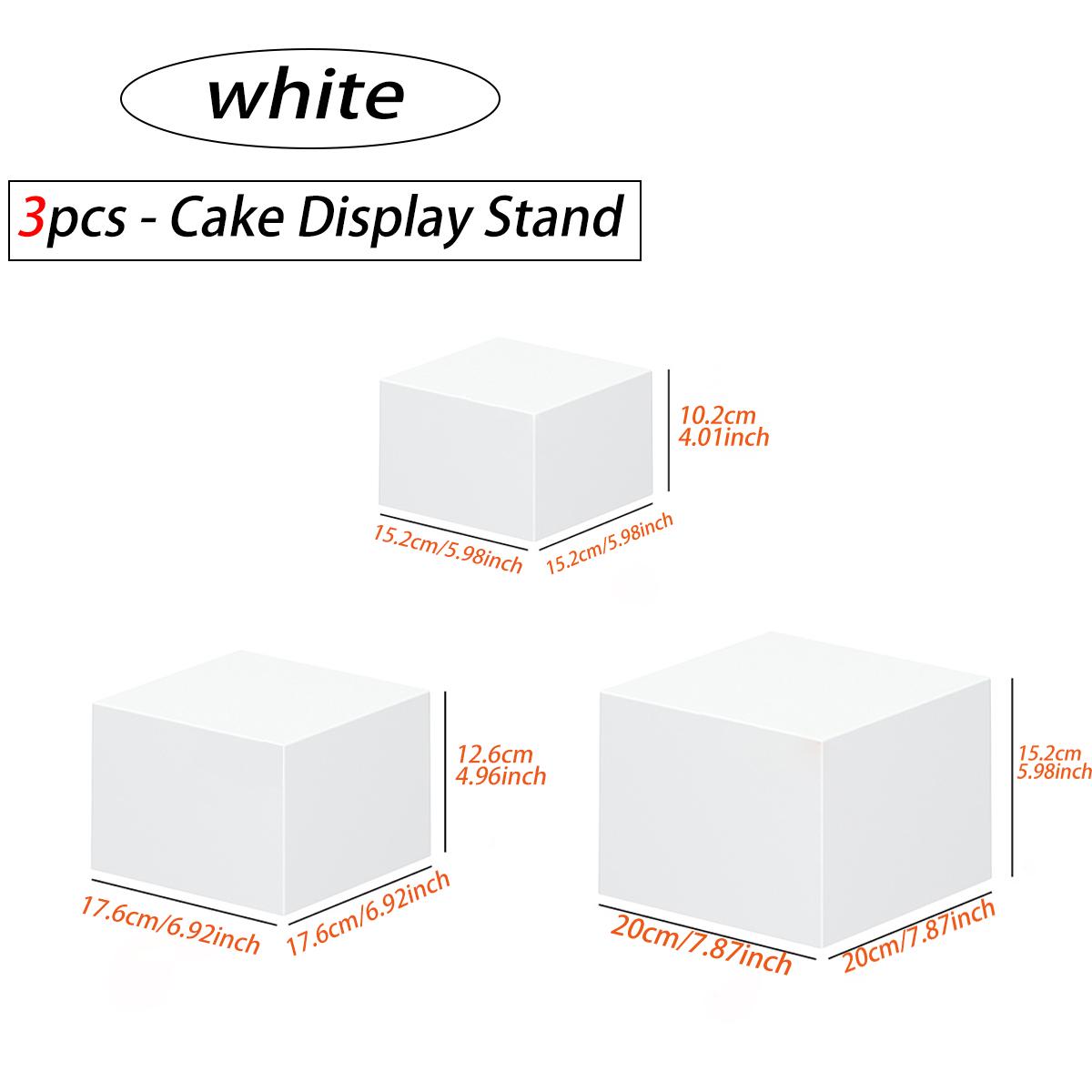 

3pcs/4pcs acrylic white/transparent cake dessert display stand stackable cake display box suitable for weddings and birthdays
