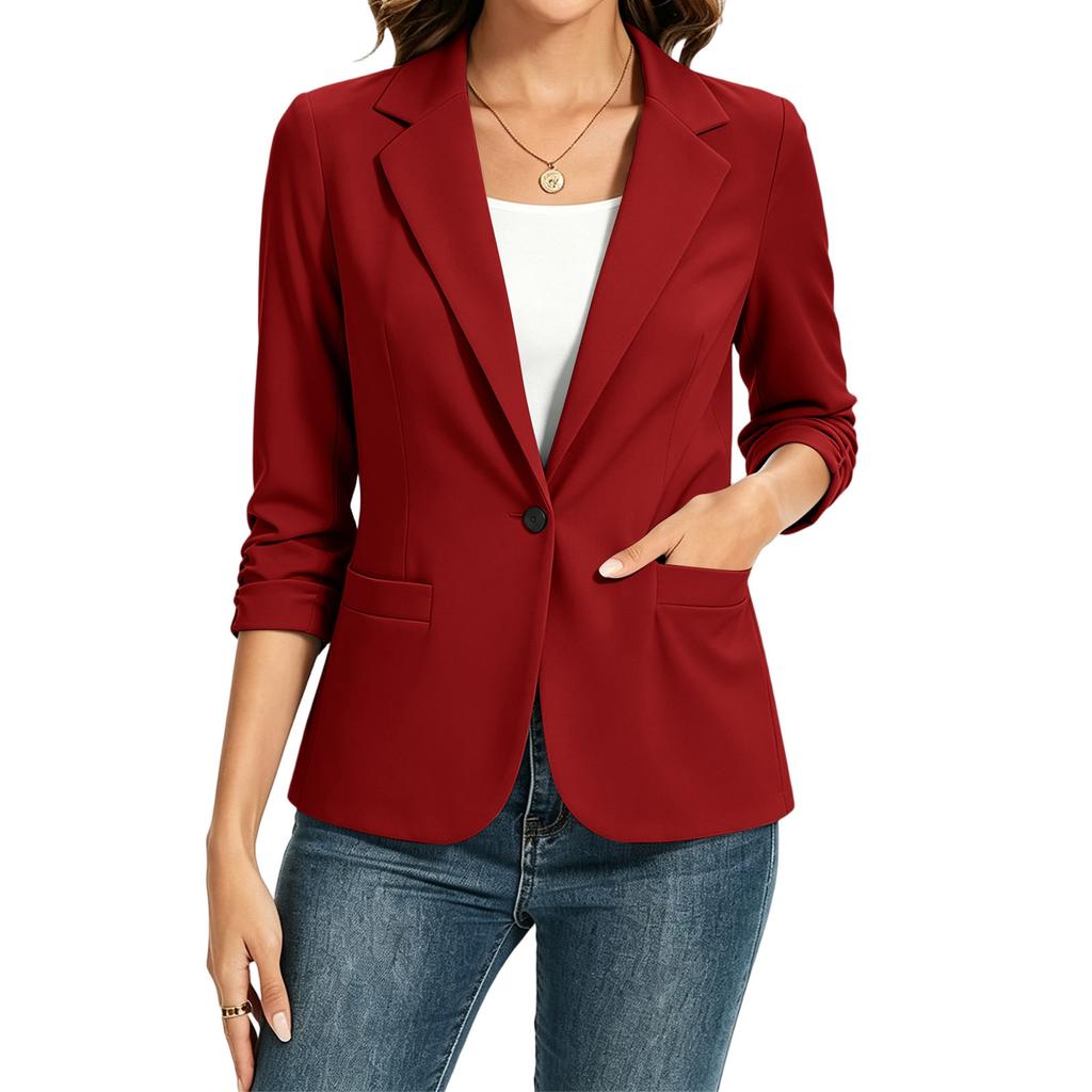 Women's Color Slim Fit Jacket for Business Casual Wear