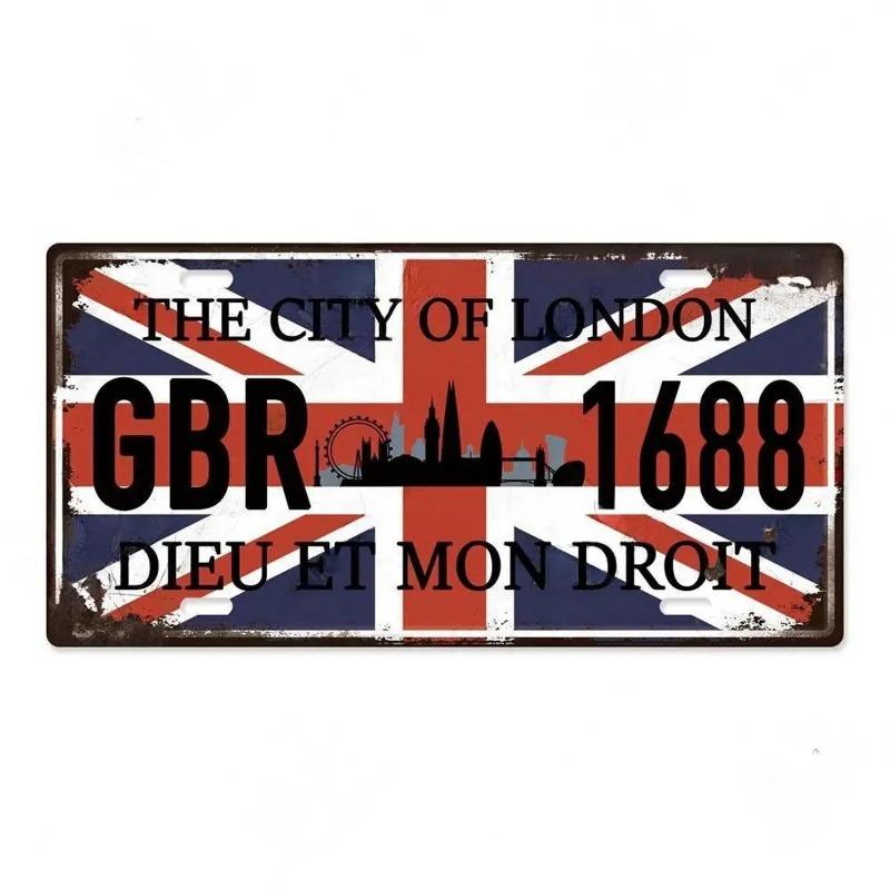 Retro Car 2D Metal Sign, Aluminum Wall Decor 15x30cm