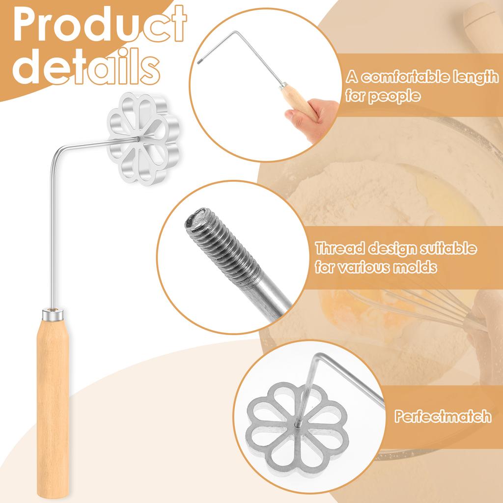 Waffel-Rosetten-Maker Formen Bunuelos-Form mit Griff Gebäckwerkzeuge Achappam Keks-Maker Back-Kochwerkzeug Küchenzubehör