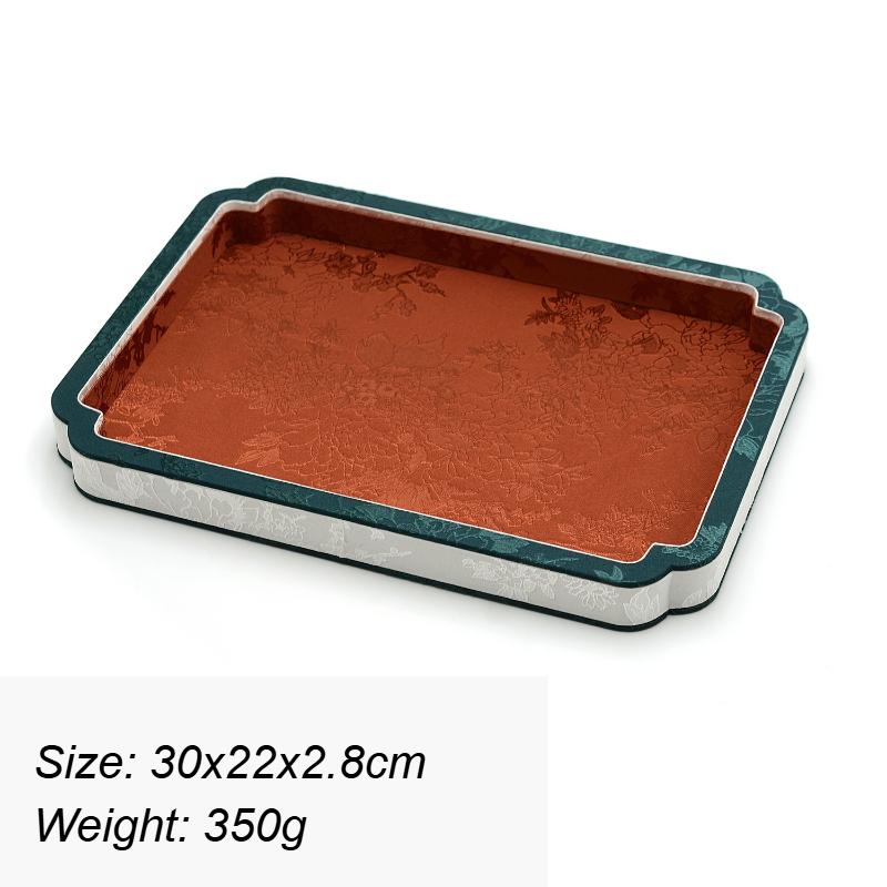 Ancient Style Jewelry Display Tray Counter Jade Storage Display Viewing Trays Forged Cloth Necklace Bracelet Organizer Plate