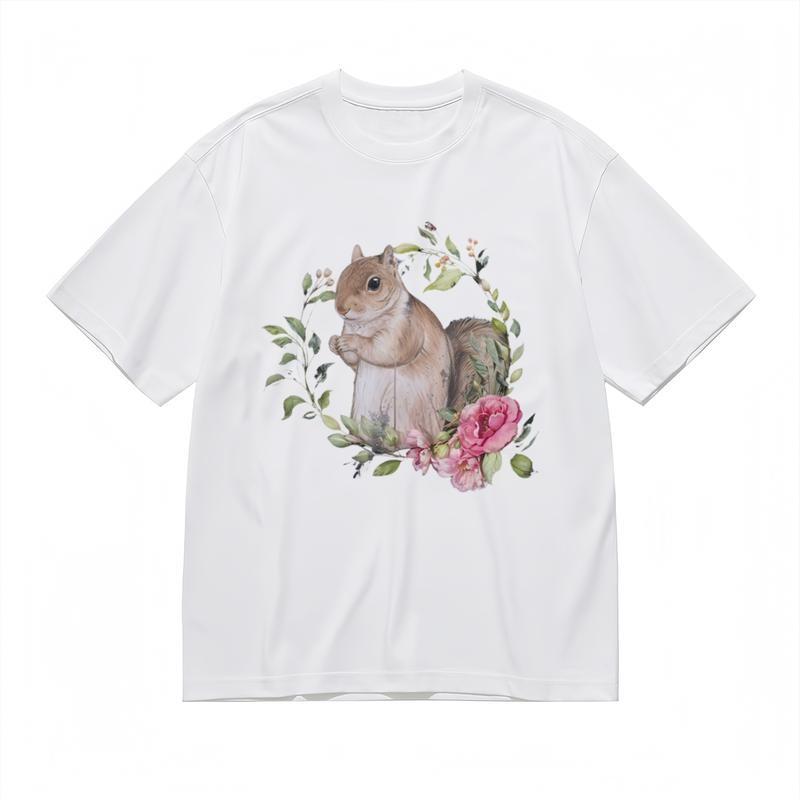 Men's Comfortable Comfy Classic T-Shirt Nature Inspired Squirrel Graphic Tee