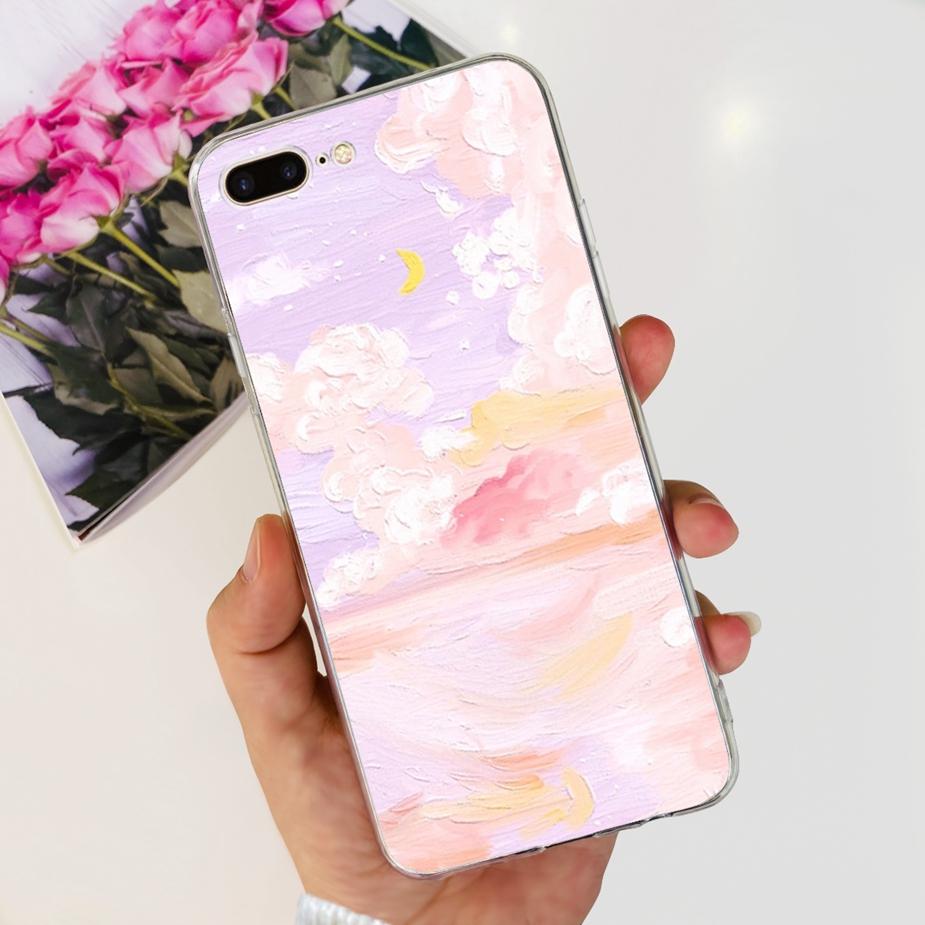 For IPhone 7 Plus Case iPhone8 Plus Fashion Painted Cover Clear Silicone Phone Case For iPhone 8 iPhone7 Plus Soft Fundas Bumper