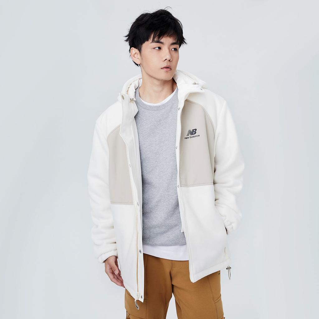 New Balance Velvet Jackets Unisex Ivory Hooded Moderate AMJ13383-MSU