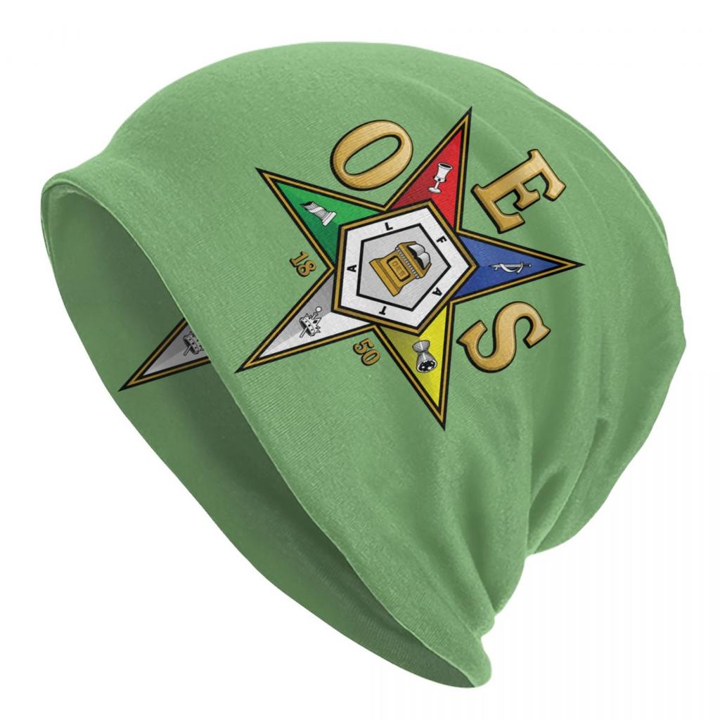 Custom OES Emblem Order Of The Eastern Star Skullies Beanies Caps For Unisex Women Unisex Winter Warm Knitted Hat Adult Bonnet Hats