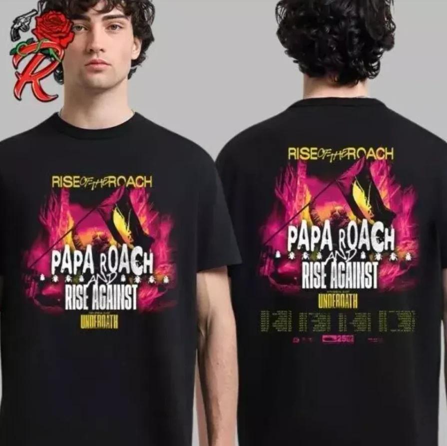 

Men’s Heavyweight Shirt – 2025 Papa Roach + Rise Against Tour Tee “Rise of The High-end Luxury Is for Both Men and Women Top Y2k 4XL