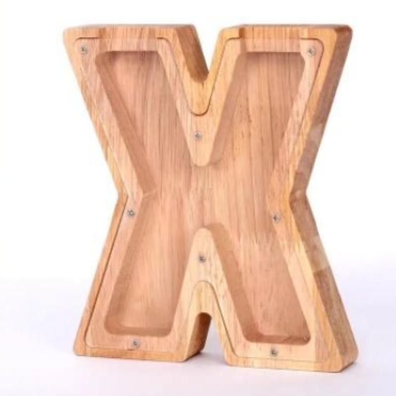 Wooden Letters Piggy Bank DIY Creativity Coin Banknotes Children's Money Box Funny Money Organizer Storage Box Home Decors