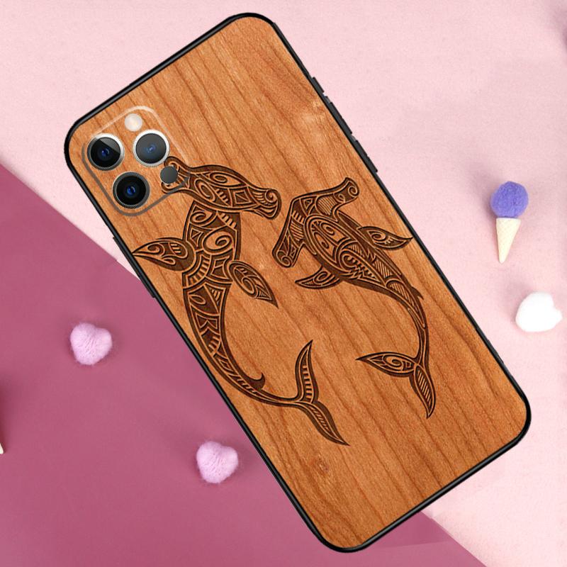 Wolf Bike Butterfly Wood Phone Case For iPhone 17 Pro Max 11 14 15 16 Pro Max Plus 13 12 Mini 16e 17 Air Back Cover