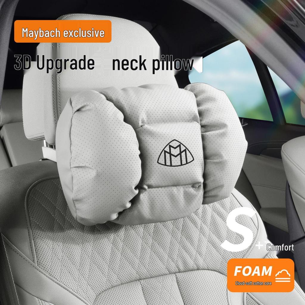 Mercedes-Maybach White Headrest & Lumbar Neck Pillow Set