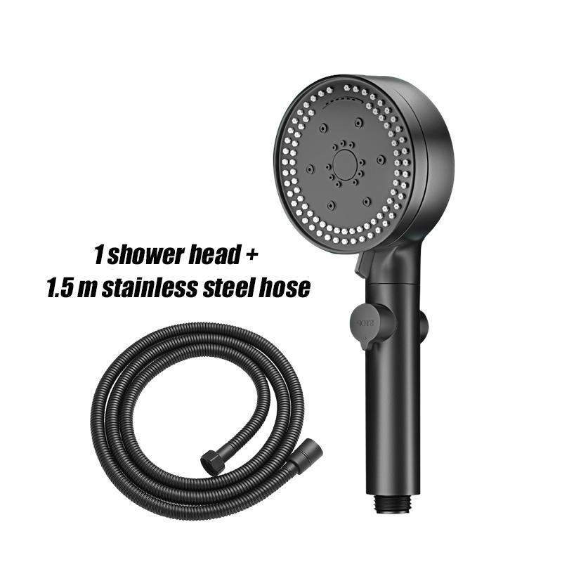 VILOYI 8 Modes Shower Head Adjustable High Pressure Water Saving ShowerHead Portable Handheld Black Bathroom Shower Accessories