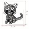 1 st Kreativ Emalj Katt Bi Brosch Djur Brosch för Kvinnor Flicka Skolväska Broscher Smycken med Strass Halsduk Spänne
