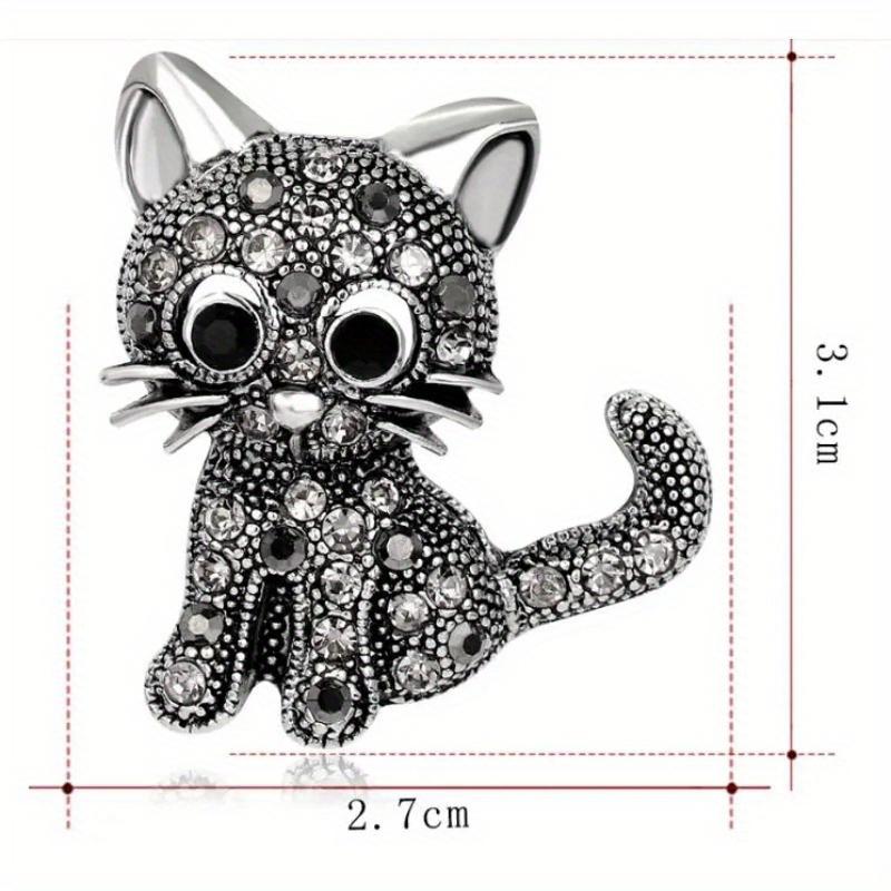 1 st Kreativ Emalj Katt Bi Brosch Djur Brosch för Kvinnor Flicka Skolväska Broscher Smycken med Strass Halsduk Spänne