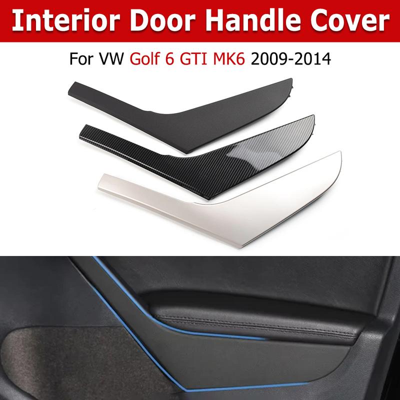 Car Interior Door Black/Silver Left Right Handle Cover Trim for VW Golf 6 MK6 2009 2010 2011 2012 2013 5K4868039A 5K4868040A