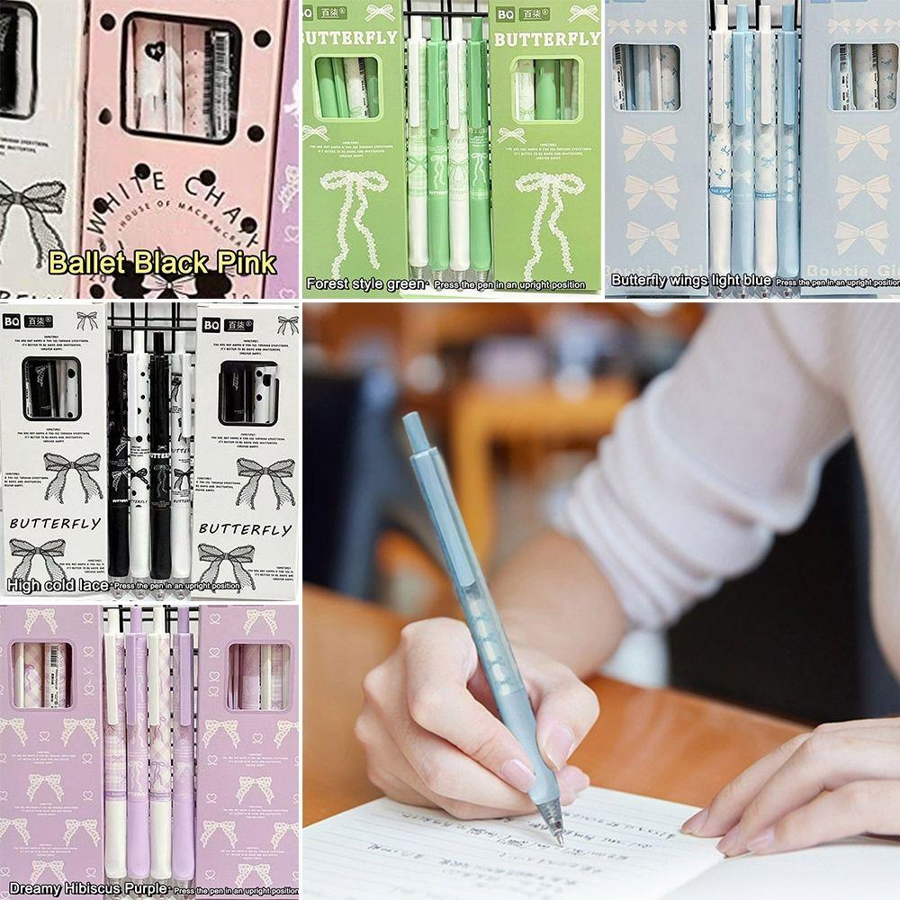 

4PCS/Set Soft Grip Black Pen 0.5mm Neutral Pen New Signature Pen Students E