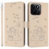 For Honor X7c 4G/Play 60 Plus 5G/200 Smart 5G/Play 9T Case with Strap Cats Imprint Leather Wallet Phone Cover