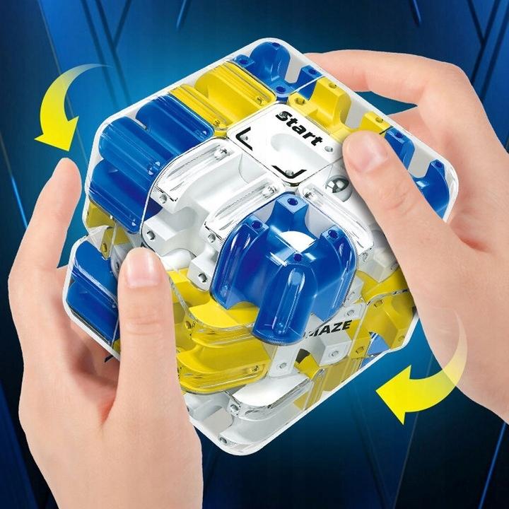 Kostka Łamigłówka Rotacyjna 3D Labirynt Metalowa Kulka Gra Logiczna Cube