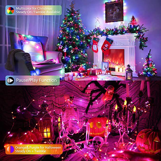 Tuya Smart WiFi Fairy Lights: Colorful LED String Lights for Christmas, Holidays, and Parties.