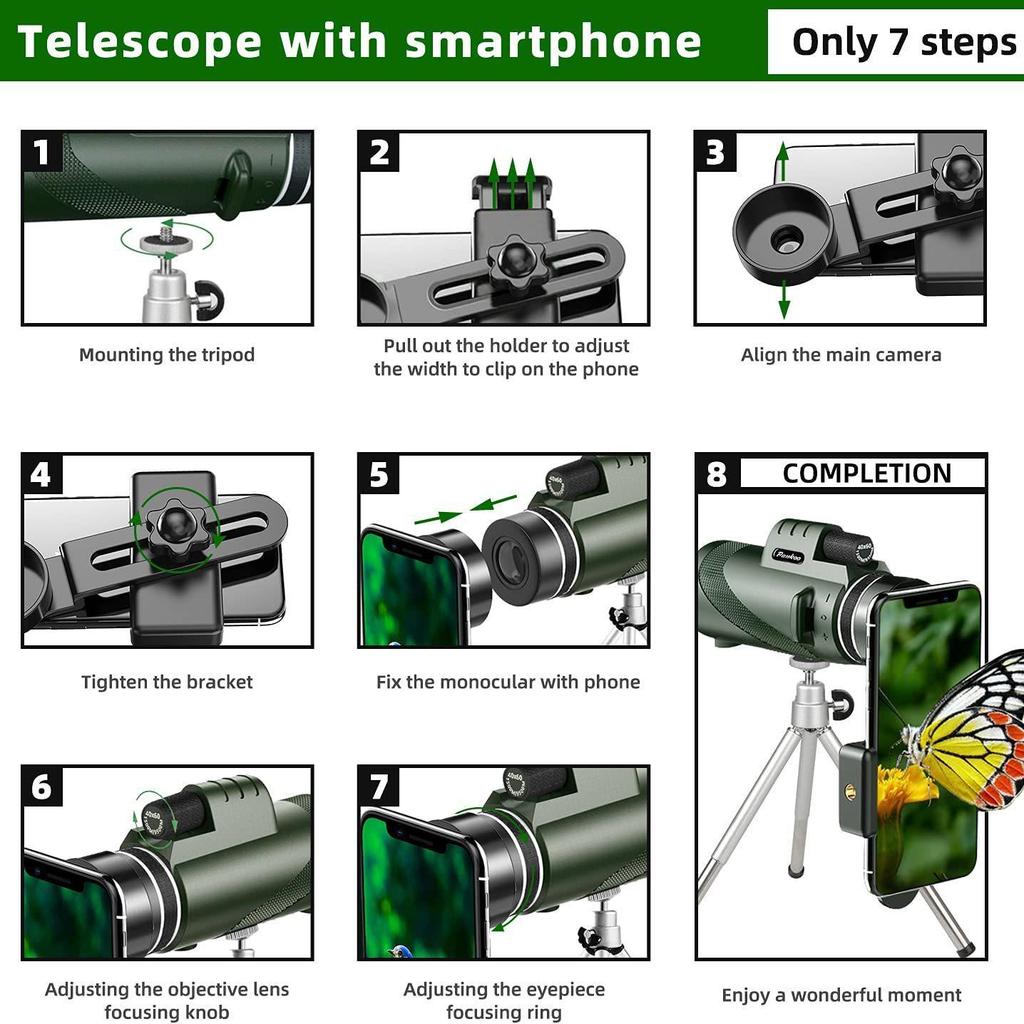HD Portable Monocular Telescope 40x60/80x100 for Outdoor Travel