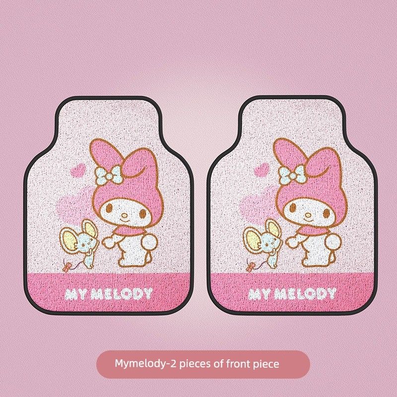 Hellokitty Car Foot Mat Filiform Pad Single Piece Neutral Protective Car Non Slip Carpet Foot Mat Anti-Dirty Mat