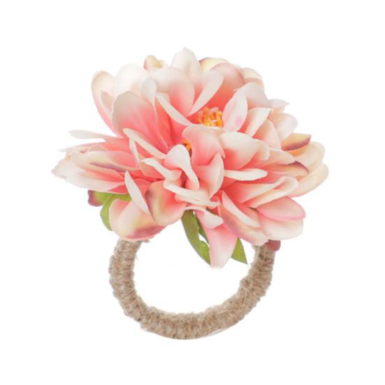 Napkin Ring Handmade Artificial Flower Decor Napkin Buckle Simulated Flowers Leaves Napkin Holder Table Decoration