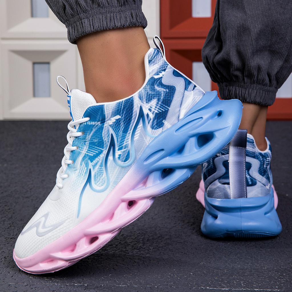 Fashion Running Shoes Flat Cushioning Comfortable Gym Jogging Shoes Mesh Breathable Training Tennis Sneakers for Men Lightweight Soft Te