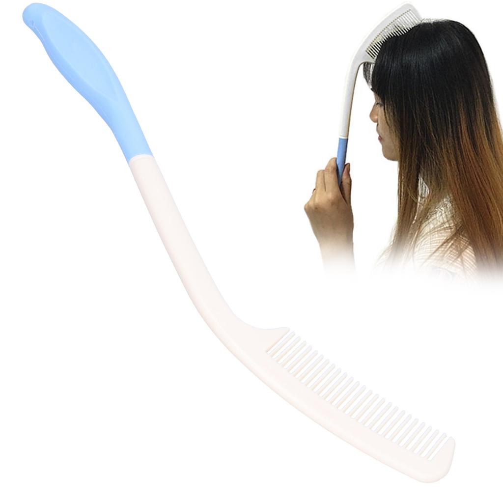 Long Handle Comb Ergonomic Curved Handles Comb for Elderly Hand Disabled People