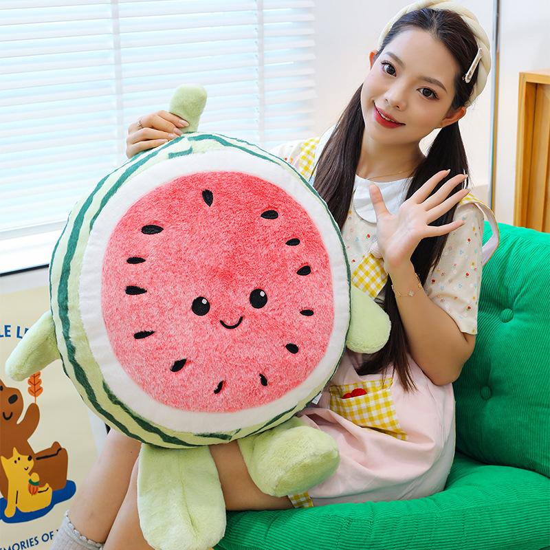 Summer Run Watermelon Doll Plush Toy Girls Dormitory Fruit Pillow Doll Birthday Gift