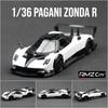 Pagani Zonda R Supercar 5 Inch Metal Car Simulation Diecast & Toy Vehicle RMZ City 1:36 Alloy Model Pull Back Car