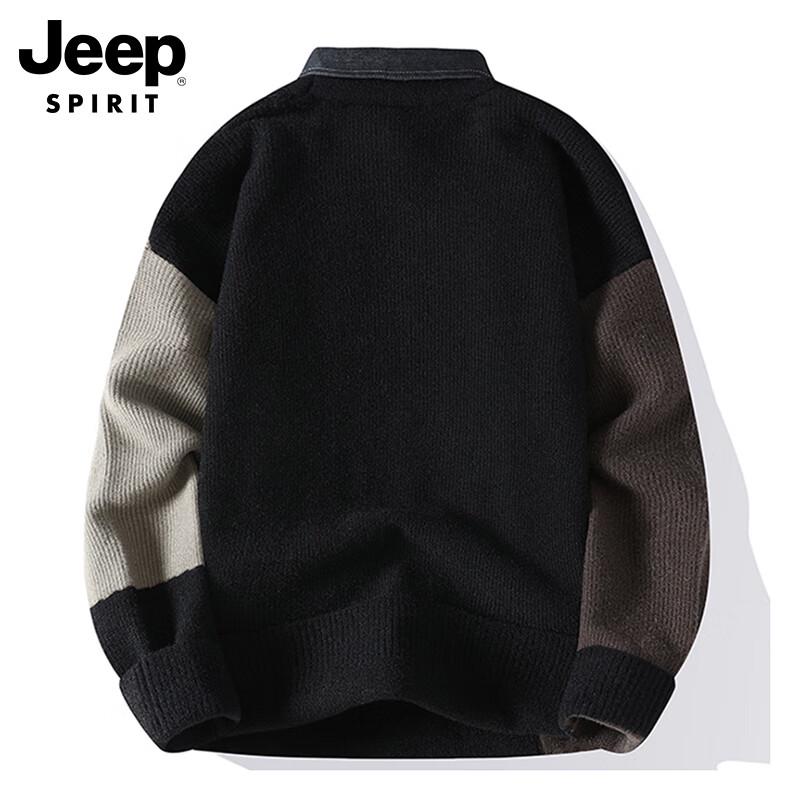 JEEP SPIRIT Men's Faux Two-Piece Sweater