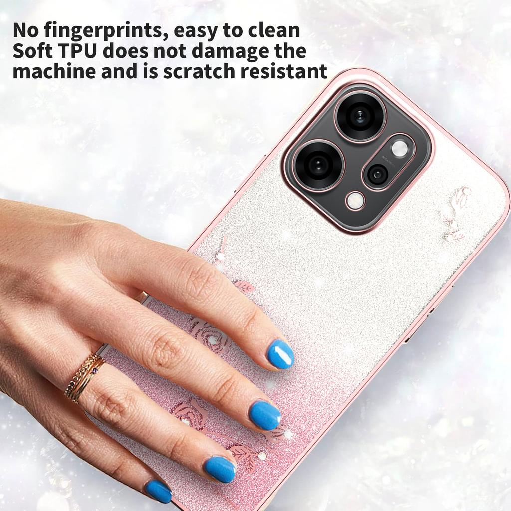 KADEM For Oppo Reno14 Pro 5G (Global) Case Flower TPU Flexible Gradient Phone Cover