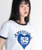 AMES-WORLDWIDE 52 Heart Ringer Crop Tee Blue
