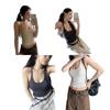 Damen Spaghetti-Träger Ärmelloses Cami-Top Schmale Passform Einfarbige Lässige Tanktop
