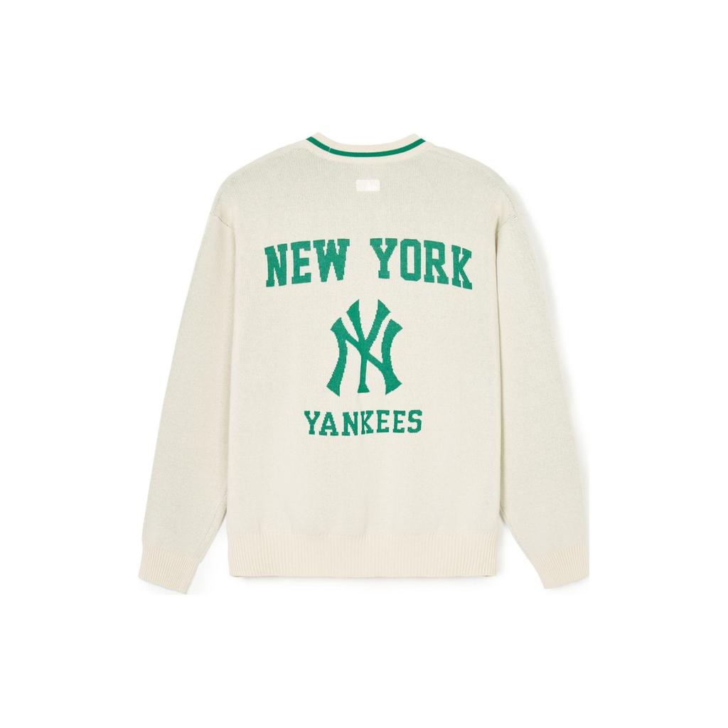 MLB Gorpcore Knitwear Women's Cream V neck Moderate Cardigan 3AKCV0141-50CRD