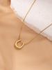 High-End Heart & Geometric Titanium Steel Clavicle Necklace for European & American Markets