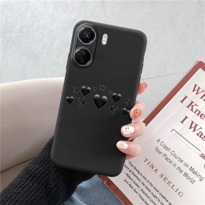 Phone Case For Redmi 13C 4G 12C A3 A2 A1 Plus Note 13 Pro For Xiaomi 14 13 Poco C65 X6 X3 Pro Love Heart Flowers Patterned Shockproof Bumper Cover